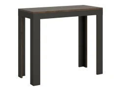 Mesa consola extensível 90x40/196 cm Linea Evolution Small Nogueira quadro Antracite