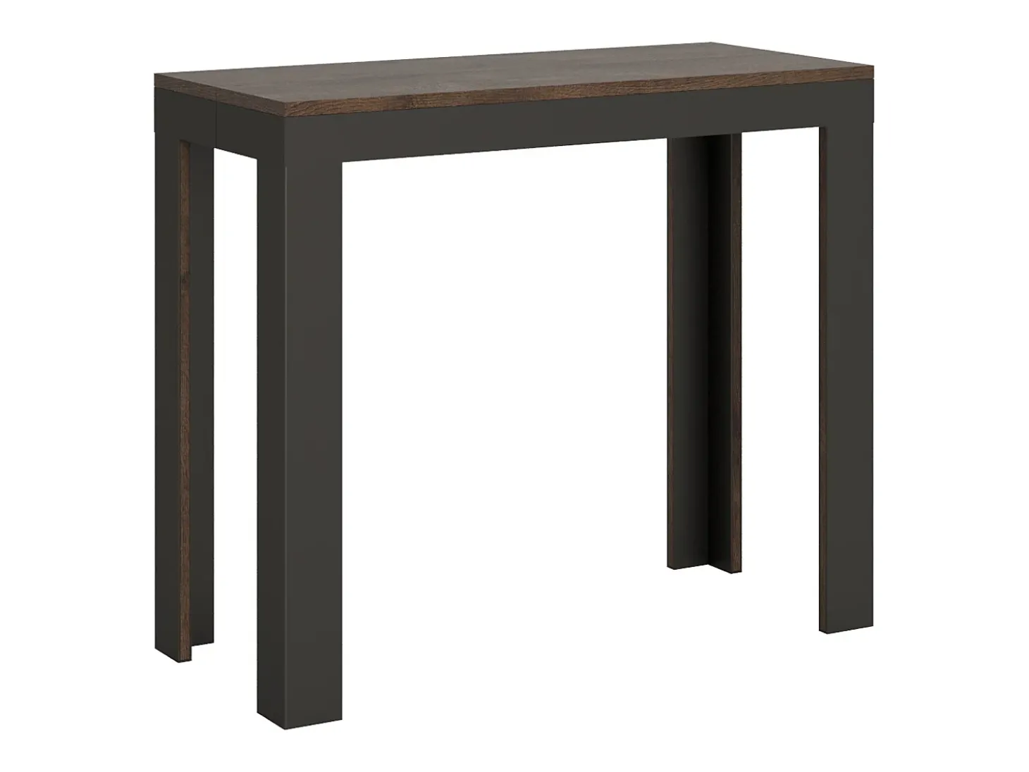 Mesa consola extensível 90x40/196 cm Linea Evolution Small Nogueira quadro Antracite