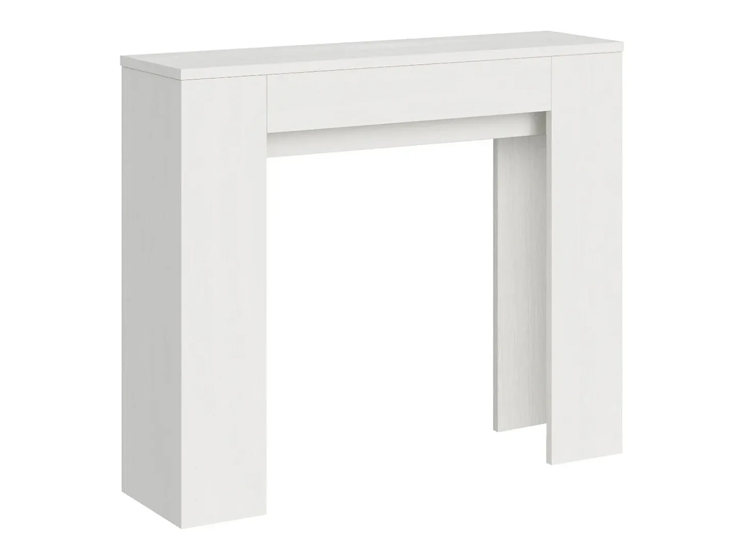 Mesa consola extensível 90x25/181 cm Slick Cinza Branca