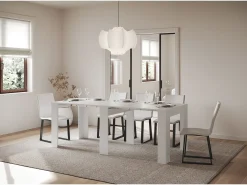 Mesa consola extensível 90x25/181 cm Slick Cinza Branca