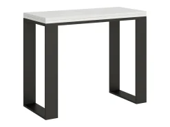 Mesa consola extensível 90x40/300 cm Tecno Cinza Branca quadro Antracite