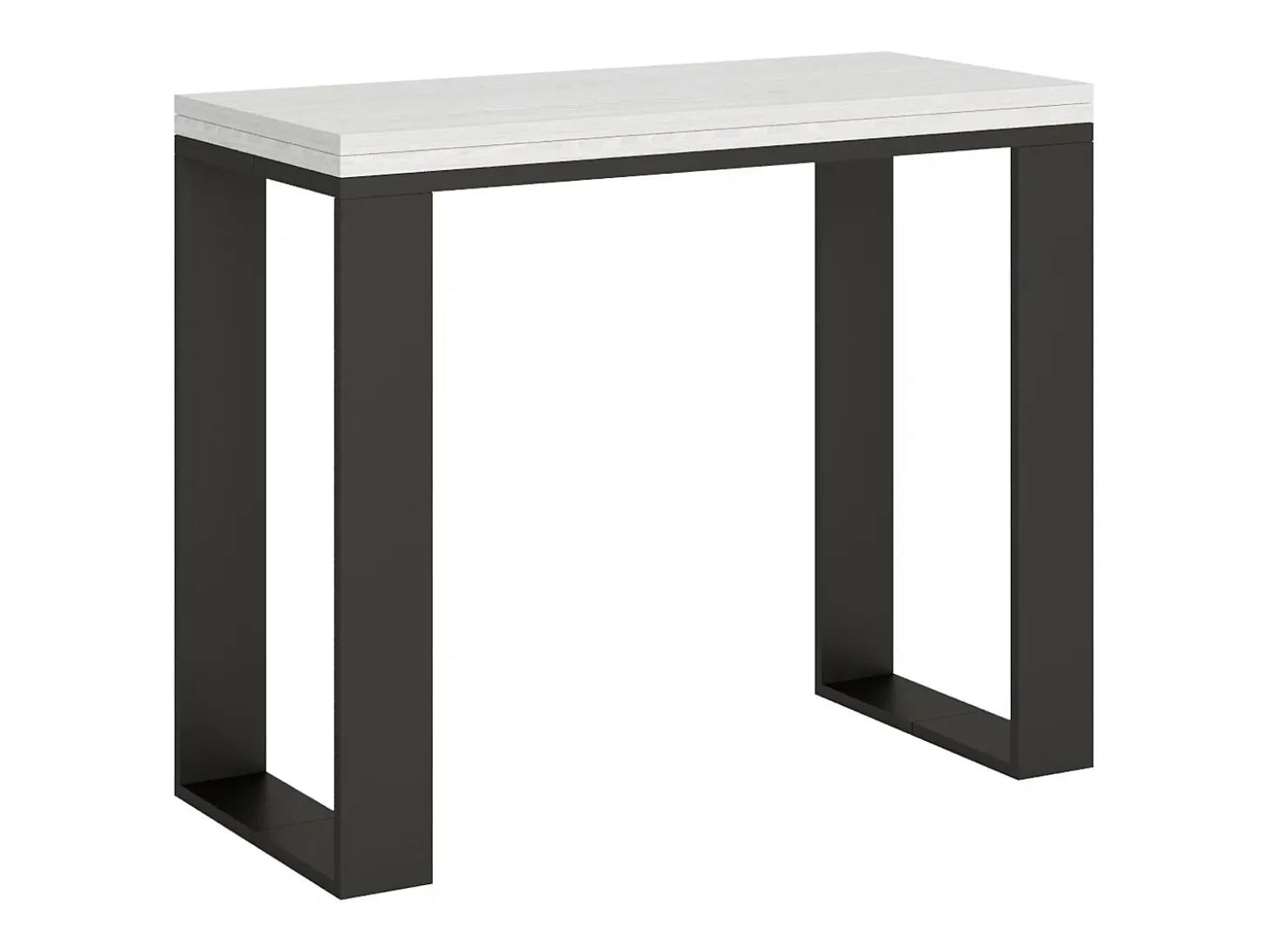 Mesa consola extensível 90x40/300 cm Tecno Cinza Branca quadro Antracite