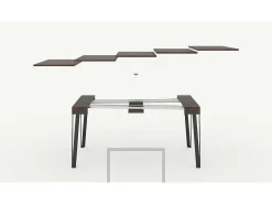 Mesa consola extensível 90x40/196 cm Rio Small Cimento quadro Antracite
