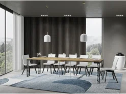 Mesa consola extensível 90x40/300 cm Ghibli Evolution Carvalho Natural quadro Antracite