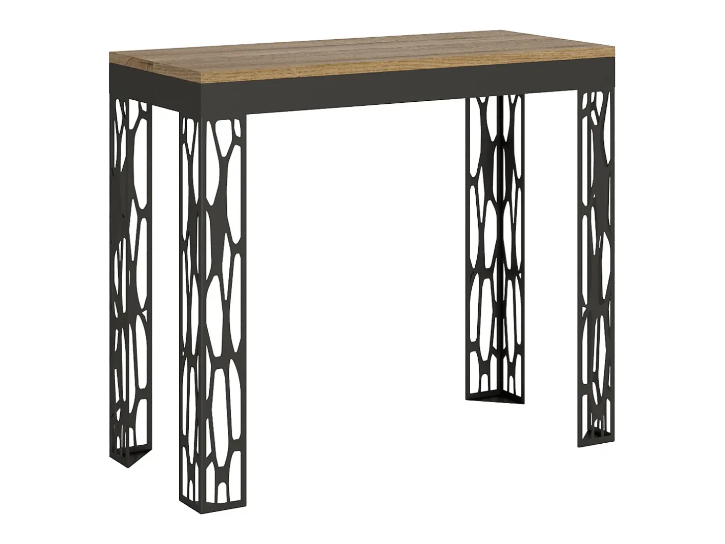 Mesa consola extensível 90x40/300 cm Ghibli Evolution Carvalho Natural quadro Antracite