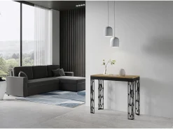 Mesa consola extensível 90x40/300 cm Ghibli Evolution Carvalho Natural quadro Antracite