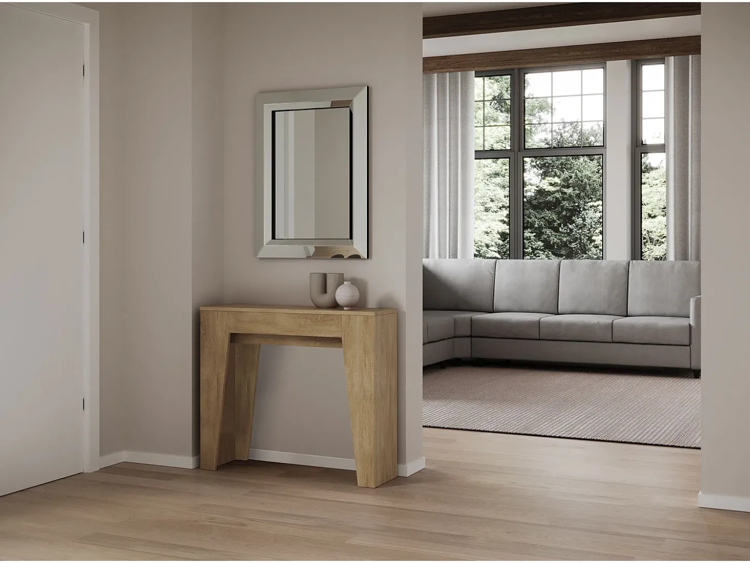 Mesa consola extensível 90x25/181 cm Narrow Carvalho Natural