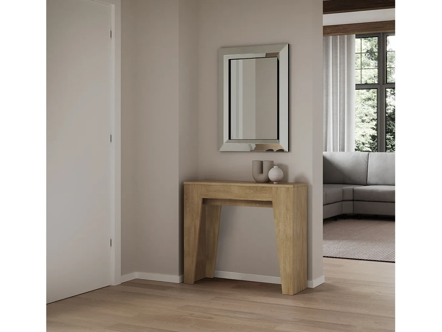 Mesa consola extensível 90x25/181 cm Narrow Carvalho Natural