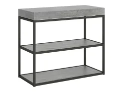 Mesa consola extensível 90x40/300 cm Plano Cimento quadro Antracite