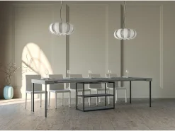 Mesa consola extensível 90x40/300 cm Plano Cimento quadro Antracite