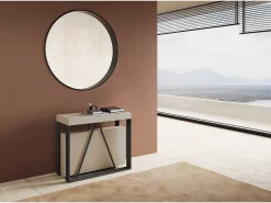 Mesa consola extensível 90x40/196 cm Sketa Small caxemira quadro antracite