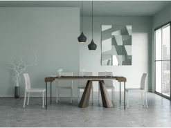 Mesa consola extensível 90x40/300 cm Diamante Nogueira quadro Urso