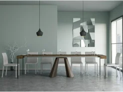 Mesa consola extensível 90x40/300 cm Diamante Nogueira quadro Urso
