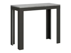 Mesa consola extensível 90x40/300 cm Linea Evolution Cimento quadro Antracite