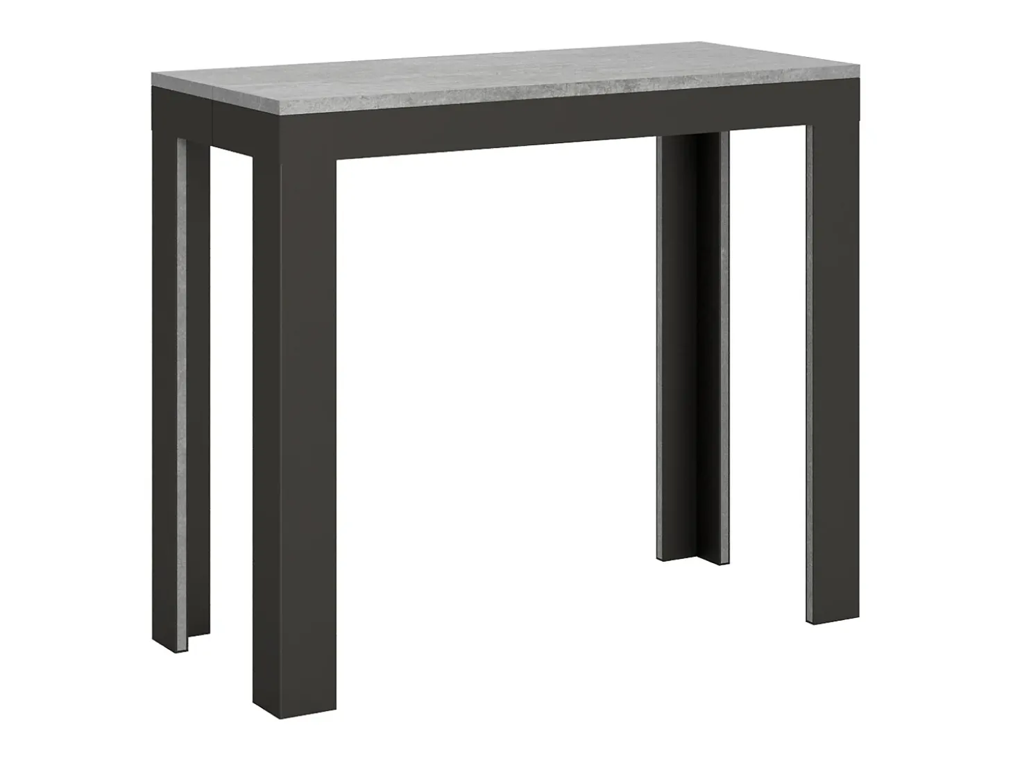 Mesa consola extensível 90x40/300 cm Linea Evolution Cimento quadro Antracite
