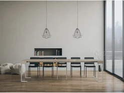 Mesa consola extensível 90x40/300 cm Tecno telaiCachemira quadro Branco