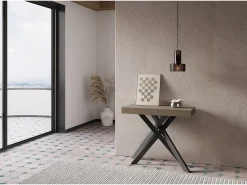 Mesa consola extensível 90x40/300 cm Krack tortora pernas antracite