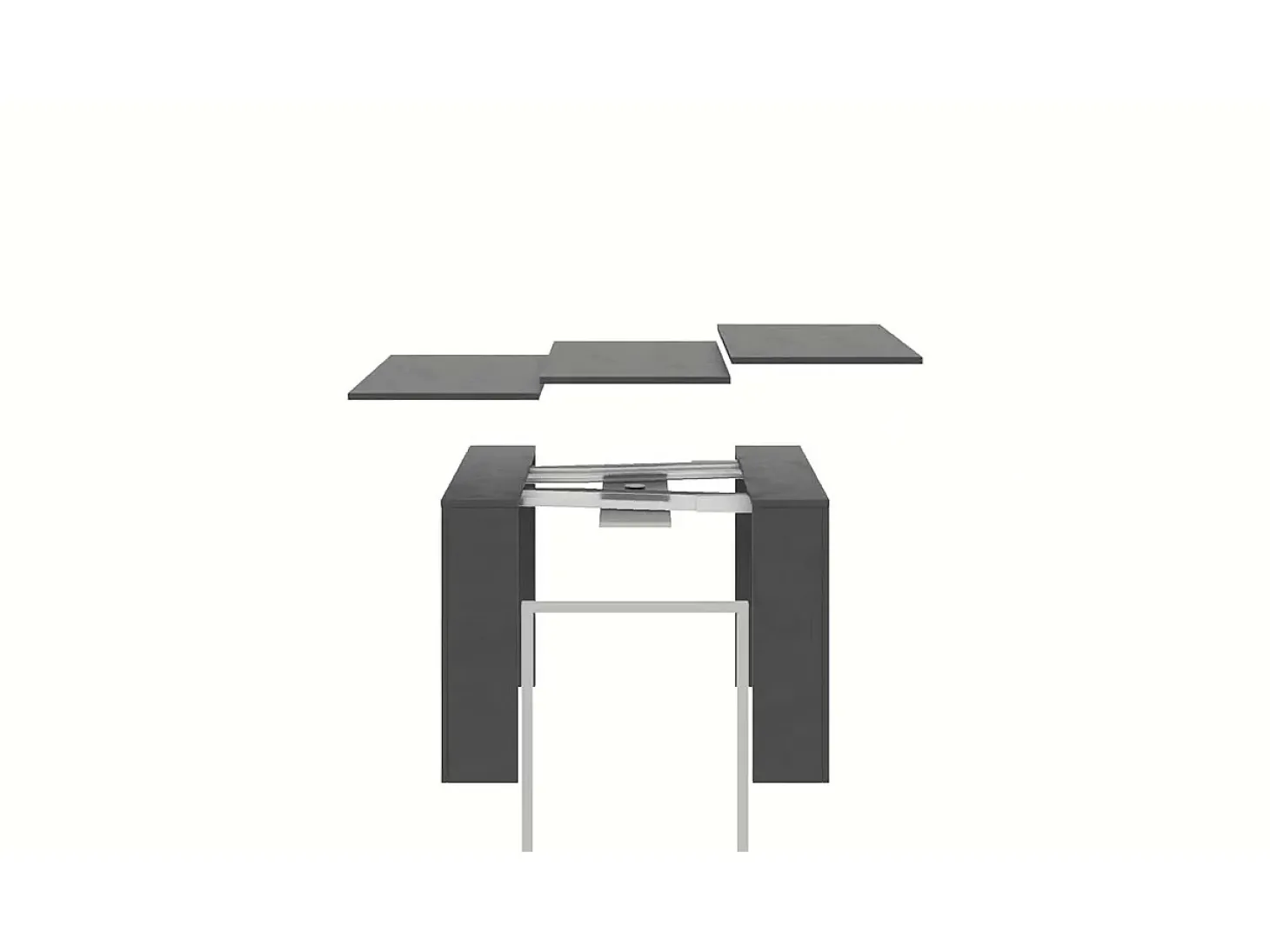 Mesa consola extensível 90x42/198 cm Emy Small Antracite Espatulado