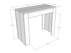 Mesa consola extensível 90x42/198 cm Emy Small Antracite Espatulado
