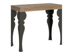 Mesa consola extensível 90x40/300 cm Paxon Carvalho Natural quadro Antracite