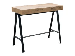 Mesa consola extensível 90x40/196 cm Banco Small Carvalho Natural quadro Antracite