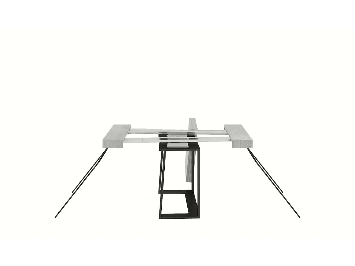 Mesa consola extensível 90x40/288 cm Asia Cinza Branca quadro Antracite