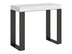 Mesa consola extensível 90x40/196 cm Tecno Small Cinza Branca quadro Antracite