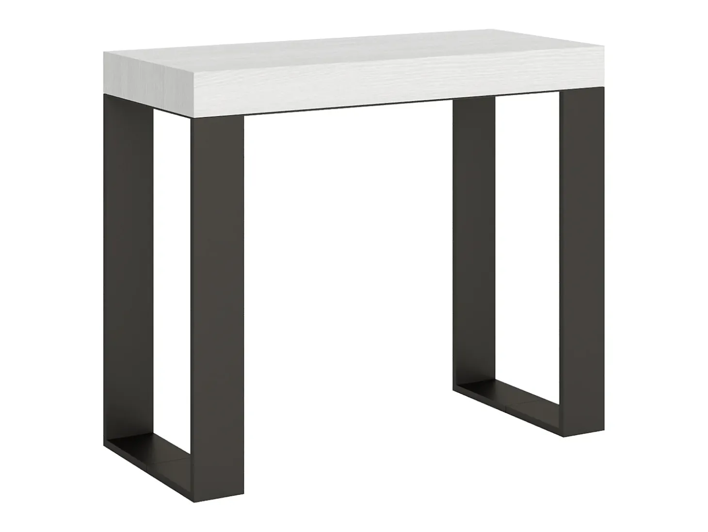 Mesa consola extensível 90x40/196 cm Tecno Small Cinza Branca quadro Antracite