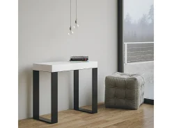Mesa consola extensível 90x40/196 cm Tecno Small Cinza Branca quadro Antracite