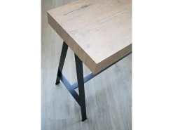 Mesa consola extensível 90x40/300 cm Banco Carvalho Natural quadro Antracite