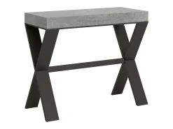 Mesa consola extensível 90x40/196 cm Xenia Small Cimento quadro Antracite