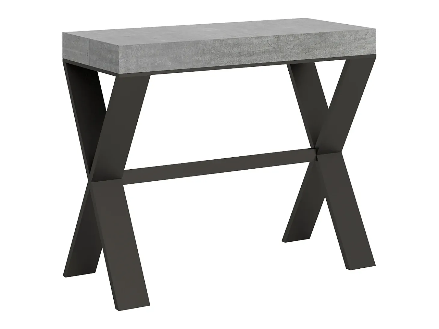 Mesa consola extensível 90x40/196 cm Xenia Small Cimento quadro Antracite