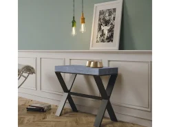 Mesa consola extensível 90x40/196 cm Xenia Small Cimento quadro Antracite