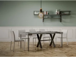 Mesa consola extensível 90x40/196 cm Xenia Small Cimento quadro Antracite