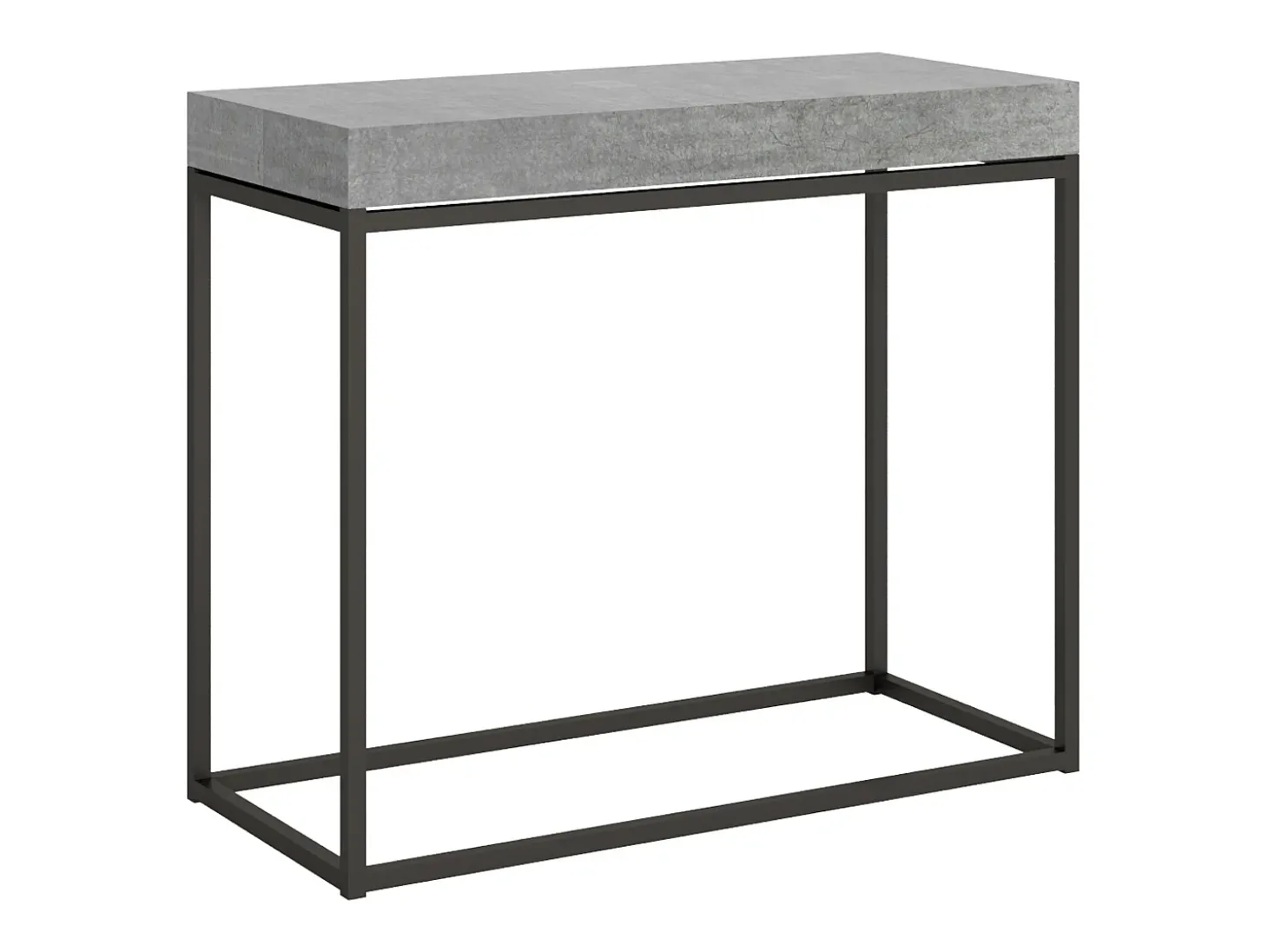 Mesa consola extensível 90x40/196 cm Nordica Small Cimento quadro Antracite