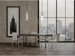 Mesa consola extensível 90x40/196 cm Nordica Small Cimento quadro Antracite
