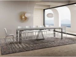 Mesa consola extensível 90x40/300 cm Kerpa cimento quadro antracite