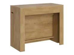Mesa consola extensível 90x42/302 cm Evolve Carvalho Natural extensões internas