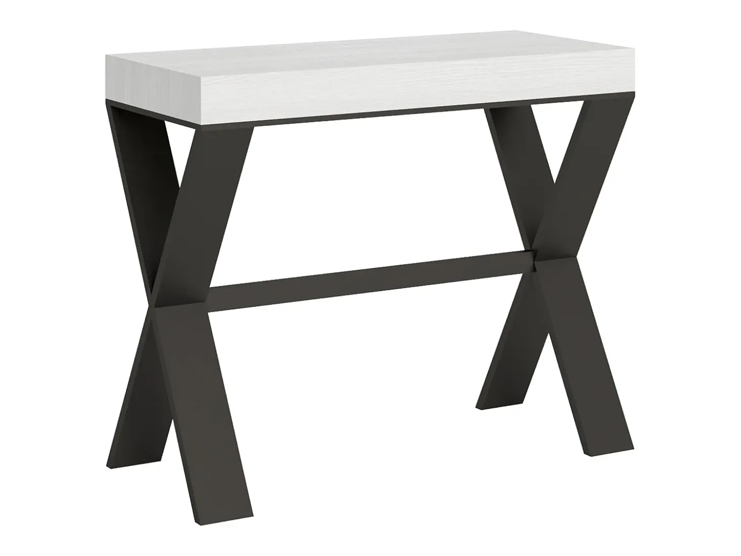 Mesa consola extensível 90x40/300 cm Xenia Cinza Branca quadro Antracite