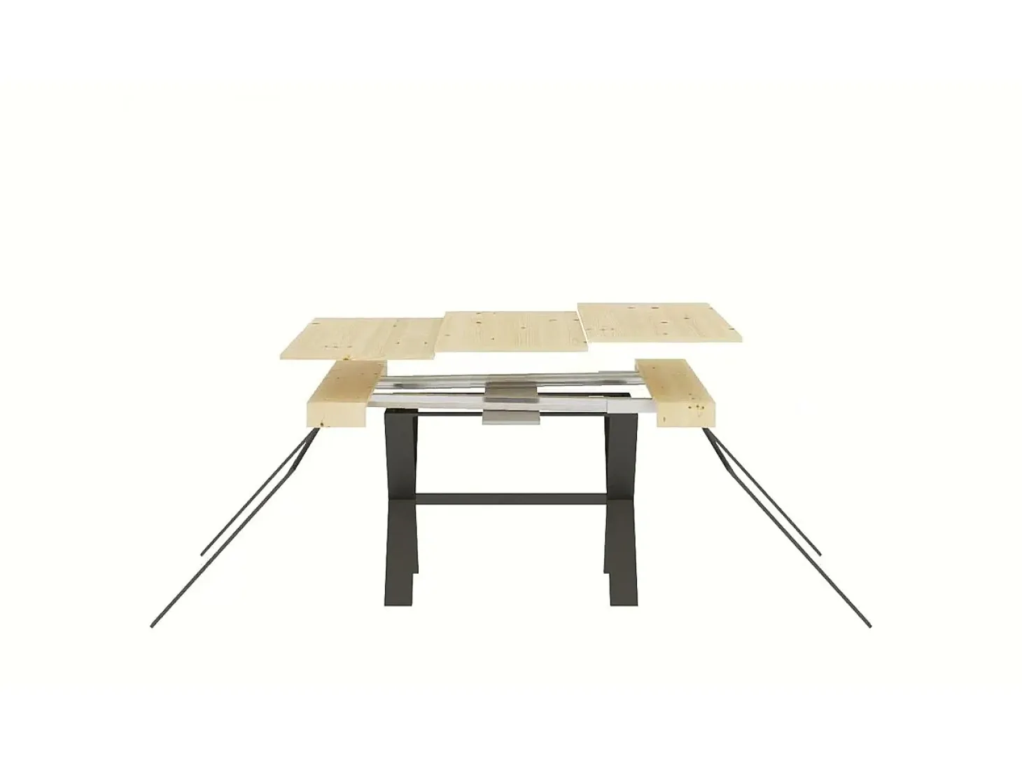 Mesa consola extensível 90x40/300 cm Xenia Cinza Branca quadro Antracite