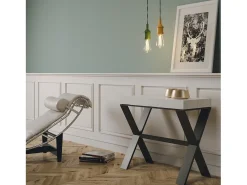 Mesa consola extensível 90x40/300 cm Xenia Cinza Branca quadro Antracite