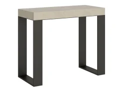 Mesa consola extensível 90x40/300 cm Tecno Cachemira quadro Antracite