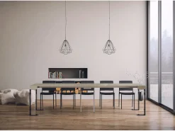 Mesa consola extensível 90x40/300 cm Tecno Cachemira quadro Antracite