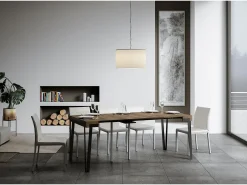 Mesa consola extensível 90x40/300 cm Rio Nogueira quadro Ferrugem