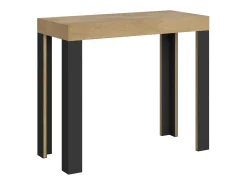Mesa consola extensível 90x40/196 cm Linea Small Carvalho Natural quadro Antracite