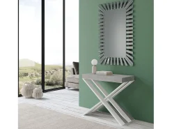 Mesa consola extensível 90x40/300 cm Diago Cimento quadro Branco