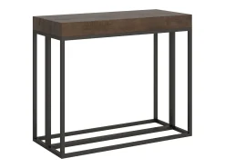 Mesa consola extensível 90x40/196 cm Epoca Small Nogueira quadro Antracite