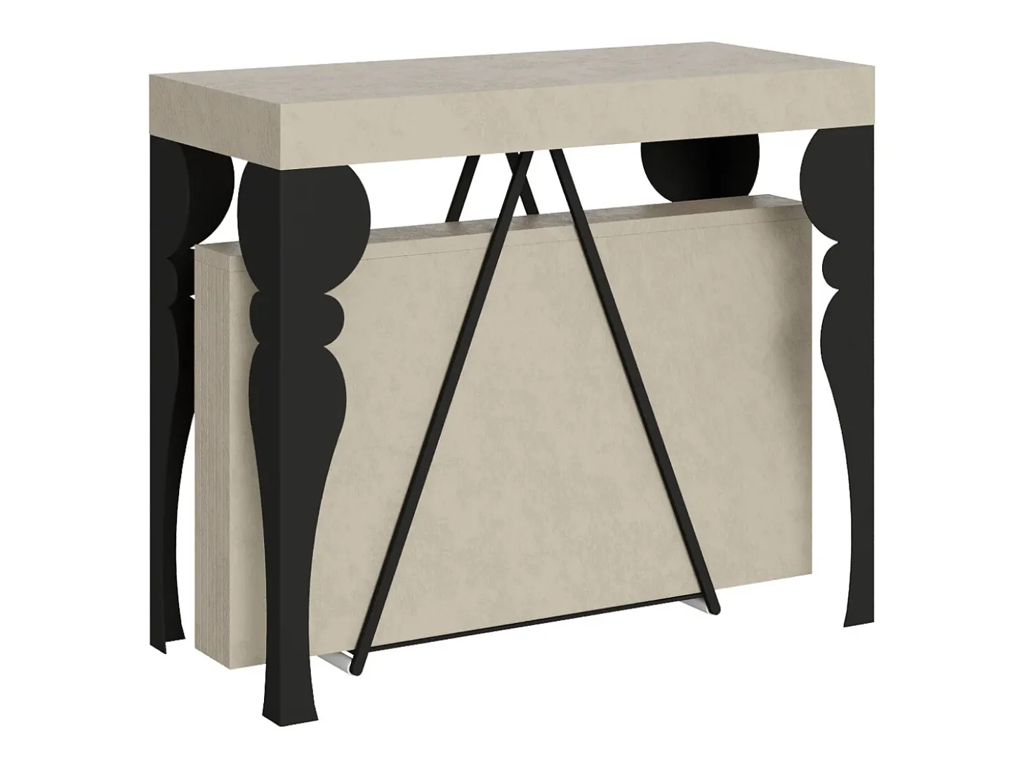 Mesa consola extensível 90x40/196 cm Riza Small caxemira quadro antracite