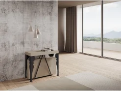 Mesa consola extensível 90x40/196 cm Riza Small caxemira quadro antracite