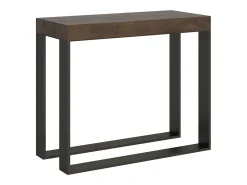 Mesa consola extensível 90x40/300 cm Elettra Nogueira quadro Antracite